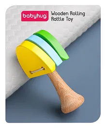 Babyhug Wooden Castanet Rattle Toy - Multicolour