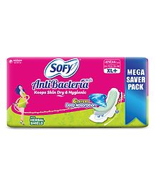 Sofy Antibacteria Mega Saver Pack Sanitary Pads Super Extra Large Plus - 44 Pieces