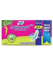 Sofy Antibacteria Mega Saver Pack Sanitary Pads Super Extra Large Plus - 44 Pieces