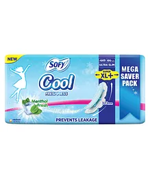 Sofy Cool Super Sanitary Pads Mega Saver Pack Extra Large Plus - 44 Pieces