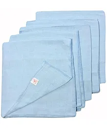 Tinycare Square Cloth Baby Nappy Blue Large - Set of 5