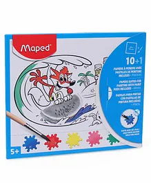 Maped Paint Book All in One 10 Sheets & 1 Brush Cardboard Sleeve - English