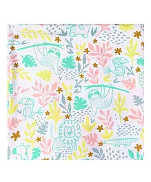 Thread Fairy Organic Muslin Baby Blanket Swaddle Tropical Safari - Multicolor