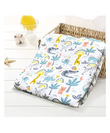 Thread Fairy Organic Muslin Blanket Wrap Jungle Fun - Multicolor