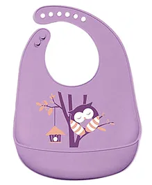 Thread Fairy Silicone Bib Sleeping Owl -Purple