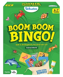 Skillmatics Animal World Boom Boom Bingo Board Game - Multicolor
