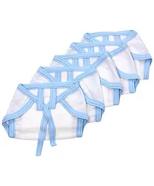 Tinycare Baby Cloth Nappy Comfy Junior Newborn Blue And White - Set of 5