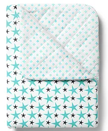Mom's Home Organic Cotton Baby Quilt Star Print - Sky Blue