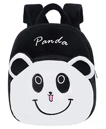 Frantic Premium Velvet Black Panda Bag - 14 Inches