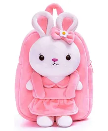 Frantic Premium Velvet Full Body Pink Rabbit Bag - 14 Inches