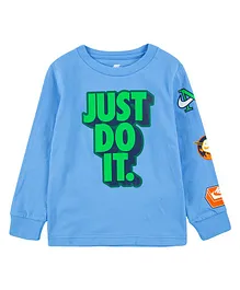 Nike Full Sleeves Just Do It Patch Tee - Blue