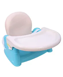 Toyshine Foldable Feeding Booster Seat With Adjustable Height & Food Tray - Blue