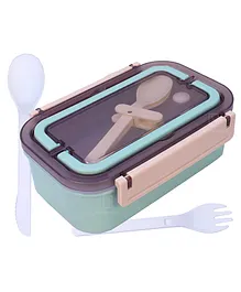 Spanker Stainless Steel Lunch Box With Fork And Spoon - Green