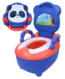 Toyshine Potty Training Seat Toilet Seat for Boys Girls Kids with Handles, Independent Seat Design Panda - Blue