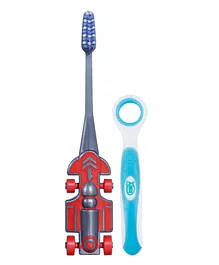 Buddsbuddy Combo of RACER Kids Tooth Brush and Silicone Tongue Cleaner - (Colour May Vary)