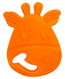Buddsbuddy BPA Free Zuzu Animal Shape Silicone Baby Teether For Newborn Babies - Orange