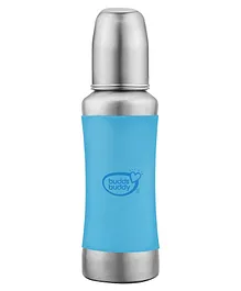 Buddsbuddy Stella Plus Stainless Steel Regular Neck Baby Feeding Bottle With Extra Spout Sipper 240 ml - Blue