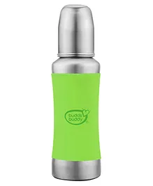 Buddsbuddy Stella Plus Stainless Steel Regular Neck Baby Feeding Bottle With Extra Spout Sipper 240ml - Green