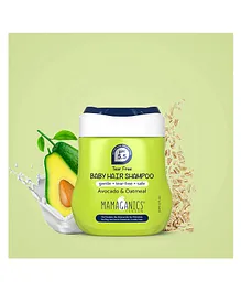 Mamaganics Natural Tear Free Baby Hair Shampoo pH 5.5 for Baby's Sensitive Soft Skin with  Avocado Aloe Vera and Oatmeal Hypoallergenic Vegan Friendly- 60 ml