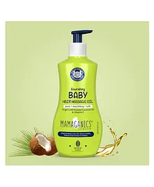 Mamaganics Nourishing Baby Hair Massage Oil For Baby's Tender Scalp With 100% Virgin Cold Pressed Coconut Oil and Vitamin E Vegan Friendly-  240ml