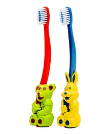 Buddsbuddy Animal Shaped Ola Kids Soft Bristles Tooth Brush Pack of 2- Multicolor