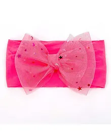 Bellazaara Princess Glitter Bow Headband - Dark Pink