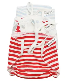 Cuddle Care Baby Padded Nappies Nautical Smiles Small Pack of 3 - White Blue Red