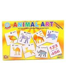 Toyfun Animal Art Stencil Educational Game 43 Pieces - Multicolor