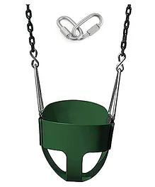 Reznor Flexible High Back Full Bucket Swings Seat with 60 Inch Plastic Coated Chains - Green