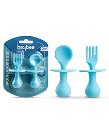 Baybee Silicone Feeding Spoon & Fork Set - Blue