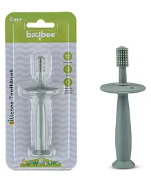 Baybee 360° Soft Silicone Baby Toothbrush with Anti Choking Handle - Green