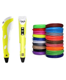 WOL3D Itech Magic 3D Pen With Holder And Free Filaments - Yellow