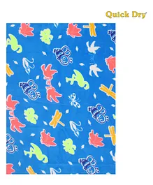 Quick Dry Baby Bed Protector Vibro Honeybee Print Medium - Blue