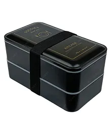 Elecart Japanese Style Bento Lunch Box with Strap, Compartments Fork & Spoon (2 x600ml)
