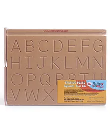 Habloo Toys Reversable Wooden Alphabets Tracing Board With Dummy Pencil - Brown