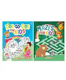 Maple Press Activity Books for Kids - Dot to Dot and Mazes - Set of 2 Books - English