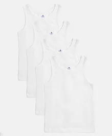 Candy Cot Pack Of 4 Organic Cotton Solid Vests - White