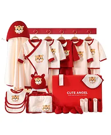 Little Surprise Box 25 Pieces Red Tiger Newly Born Baby Girl Boy Gift Hamper - Red