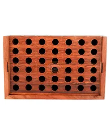 Shrijicrafts Wooden 4 Connect in a Row Games - Brown