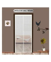 Classic Mosquito Net Magnetic Screen Fiberglass Mesh Curtain Patio Door with Full Frame Hook&Loop 205 x 110 cm - Ivory