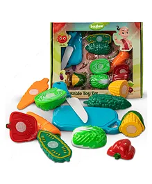 Baybee Vegetables Cutting Kitchen Playset With Knife & Board - Multicolour
