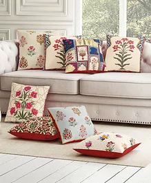 Sej by Nisha Gupta Ethnic Motif Premium  Cushion Covers  Pack of 8 - Pink