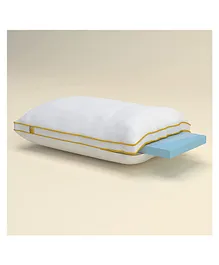 SleepyCat Hybrid Pillow with a Combination of Memory Foam & Virgin Microfibre for Soft & Stable Support  - White