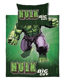 Marvel Avengers Single Cotton Bedsheet With 1 Pillow Cover Hulk Print - Green