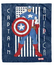 Marvel Captain America Flannel Super Soft Kids Blanket - Blue