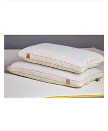SleepyCat Slim Designed For Front & Back Sleeper Thin Washable Pillow Pack of 2- White