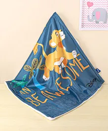 Disney Mushy Simba Super Soft Plush Baby Blanket -  Grey