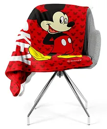 Disney Super Soft All Season Micro Fleece Mickey Mouse Single Bed Blanket - Red