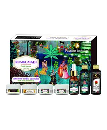 Passion Indulge Kumkumadi 7 Star Facial Kit Pure & Natural Glowing Skin Shine and Brightness All Skin Type - 70 ml, 105 gm