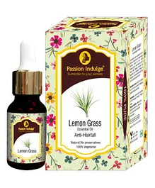 Passion Indulge Lemongrass Pure Essential Oil Natural & Vegan - 10 ml